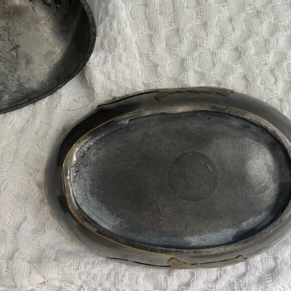 Vintage Pewter / Brass Duck Trinket Box 4.5 in tall **BUNDLE with LG Duck $60* - Picture 9 of 12